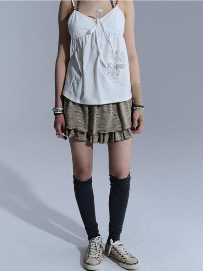 Achihara Butterfly V-neck Cropped Shoulder Strap Women&