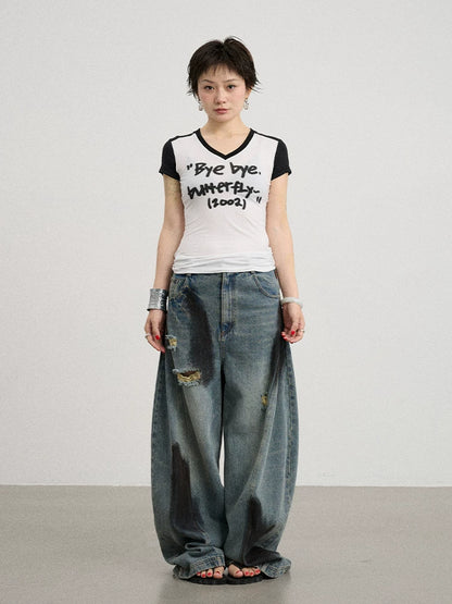 Achihara Bye Bye Paper Plane Tee-3