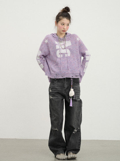 Achihara Carbon Jeans 2025 New Wide Leg Distressed Stacked Denim Pants