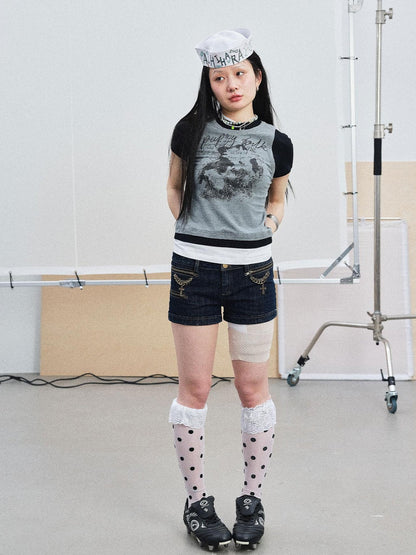 Achihara Chaos Jellyfish Tee V-Neck T-Shirt Long-Sleeve