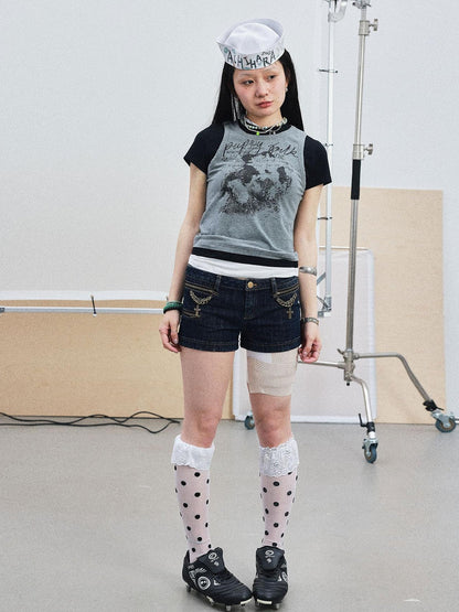 Achihara Chaos Jellyfish Tee V-Neck T-Shirt Long-Sleeve