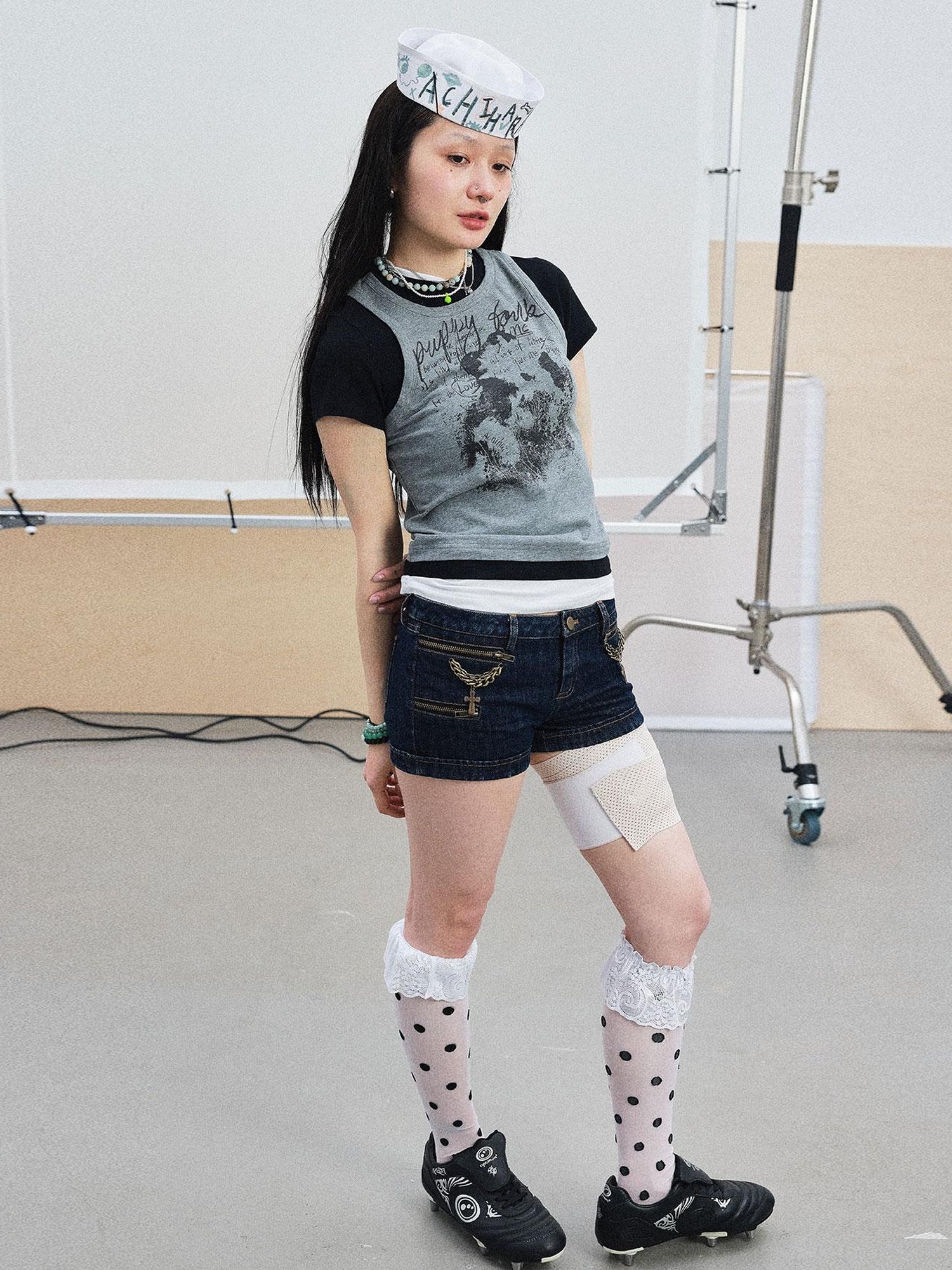 Achihara Chaos Jellyfish Tee V-Neck T-Shirt Long-Sleeve