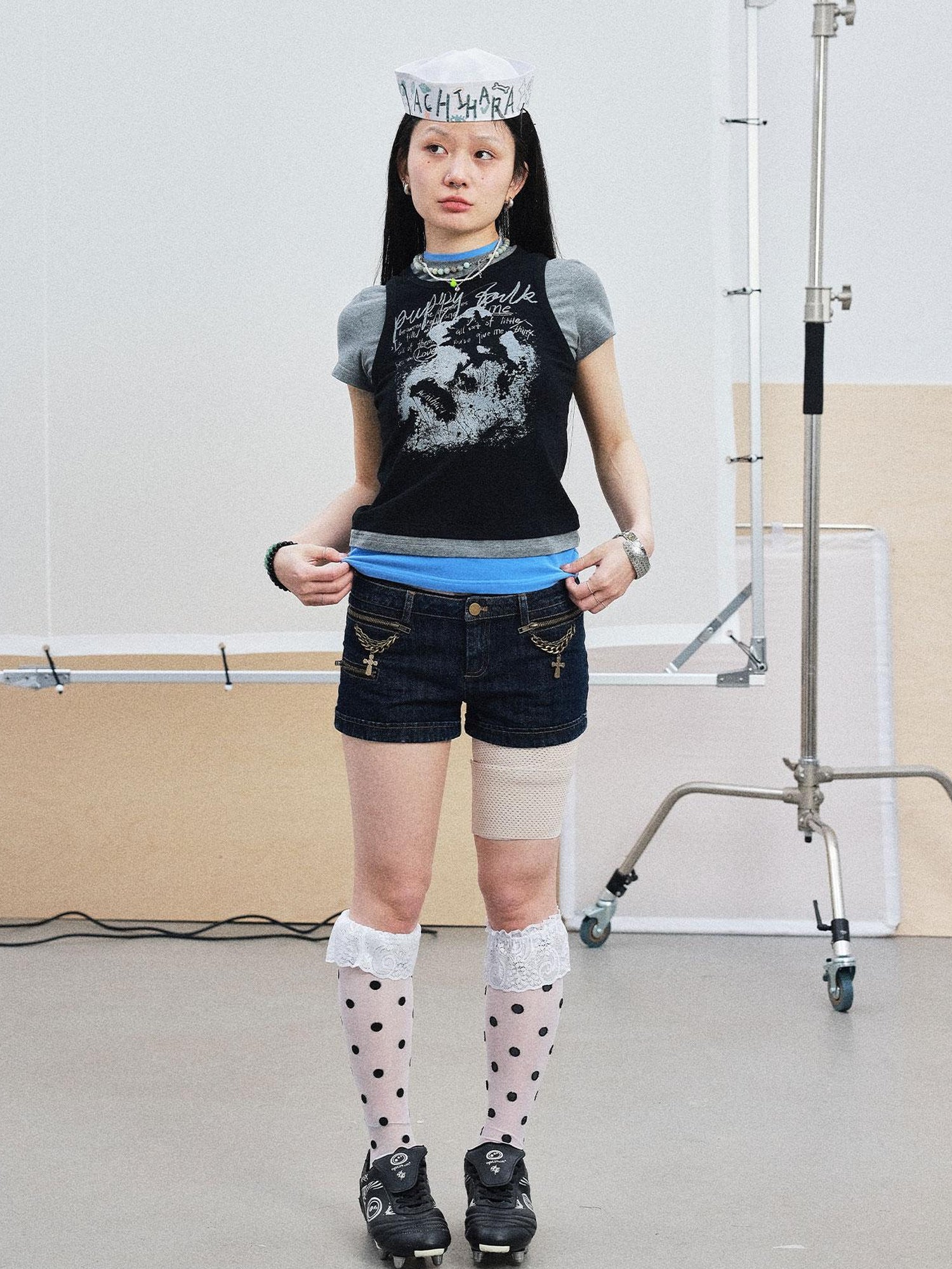 Achihara Chaos Jellyfish Tee V-Neck T-Shirt Long-Sleeve