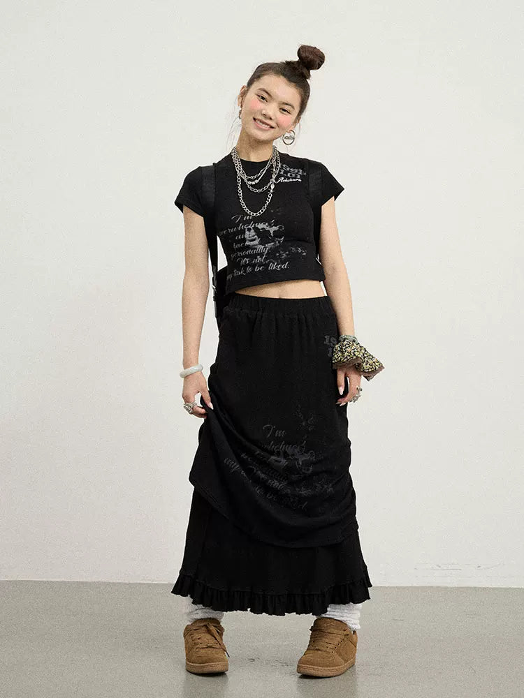 Achihara Chaos Princess Thorn Knit V Neck T Shirt Long Sleeve Tee-1