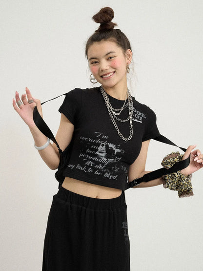 Chaos Princess Thorn Knit V Neck T Shirt Long Sleeve Tee