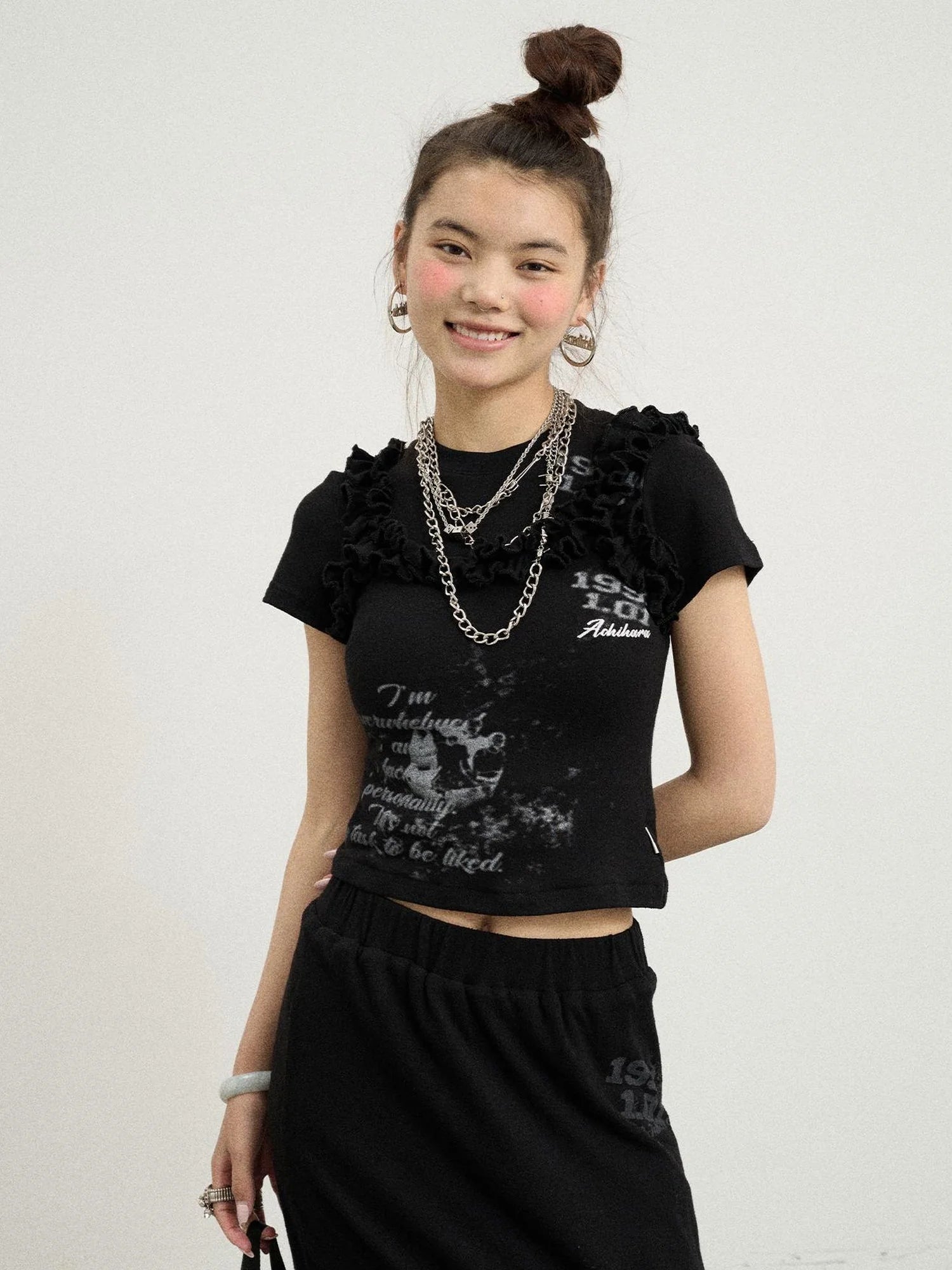 Chaos Princess Thorn Knit V Neck T Shirt Long Sleeve Tee