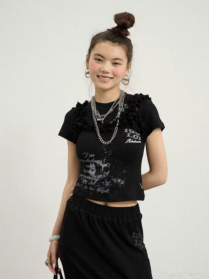 Achihara Chaos Princess Thorn Knit V Neck T Shirt Long Sleeve Tee-4
