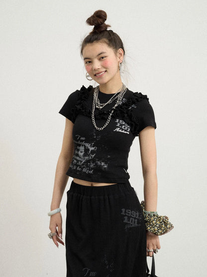 Chaos Princess Thorn Knit V Neck T Shirt Long Sleeve Tee