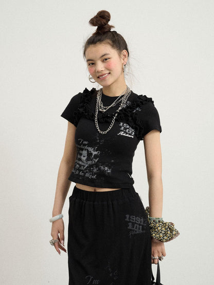 Achihara Chaos Princess Thorn Knit V Neck T Shirt Long Sleeve Tee