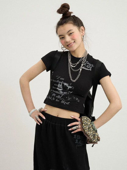 Chaos Princess Thorn Knit V Neck T Shirt Long Sleeve Tee