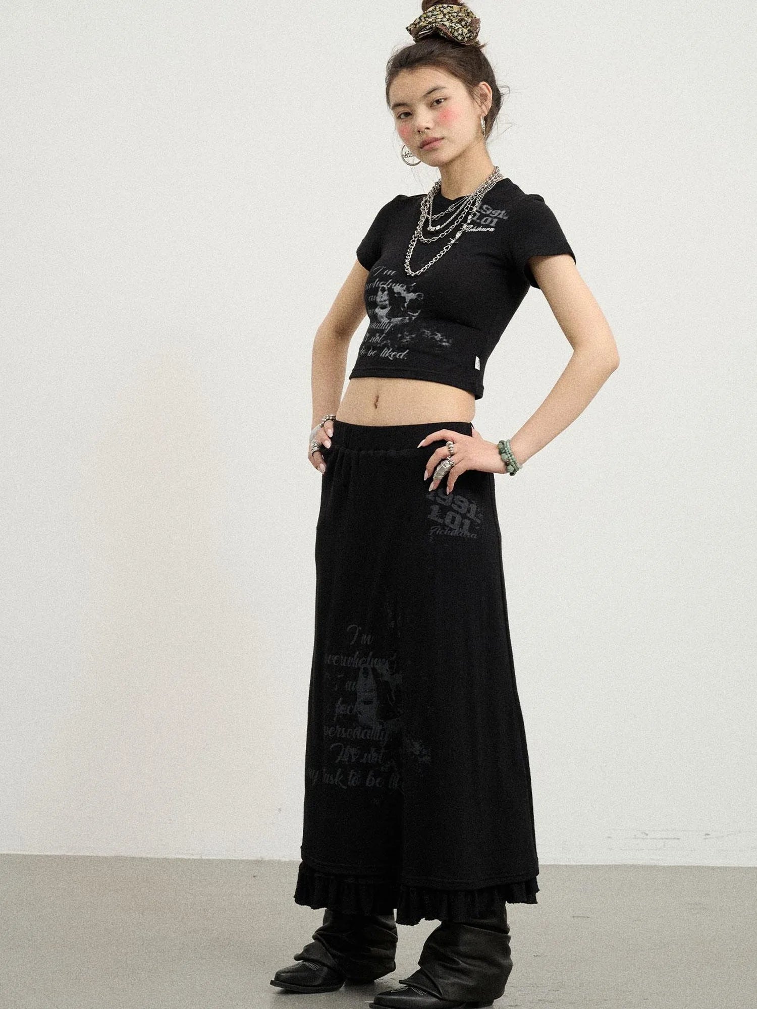 Chaos Princess Thorn Knit V Neck T Shirt Long Sleeve Tee