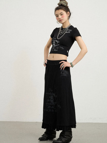 Chaos Princess Thorn Knit V Neck T Shirt Long Sleeve Tee