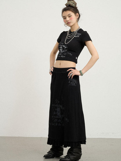 Achihara Chaos Princess Thorn Knit V Neck T Shirt Long Sleeve Tee