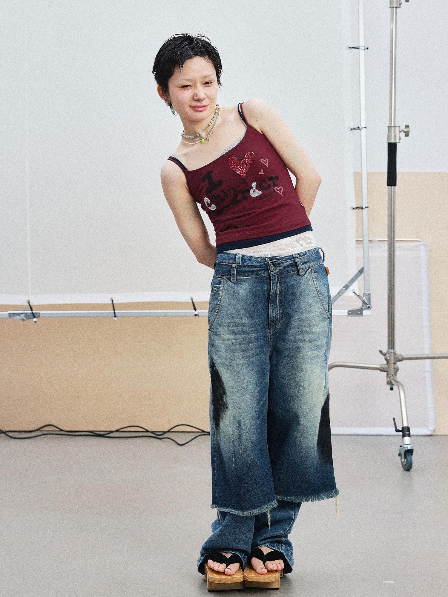 Achihara Chin Hoarder Love Print Summer Tube Top