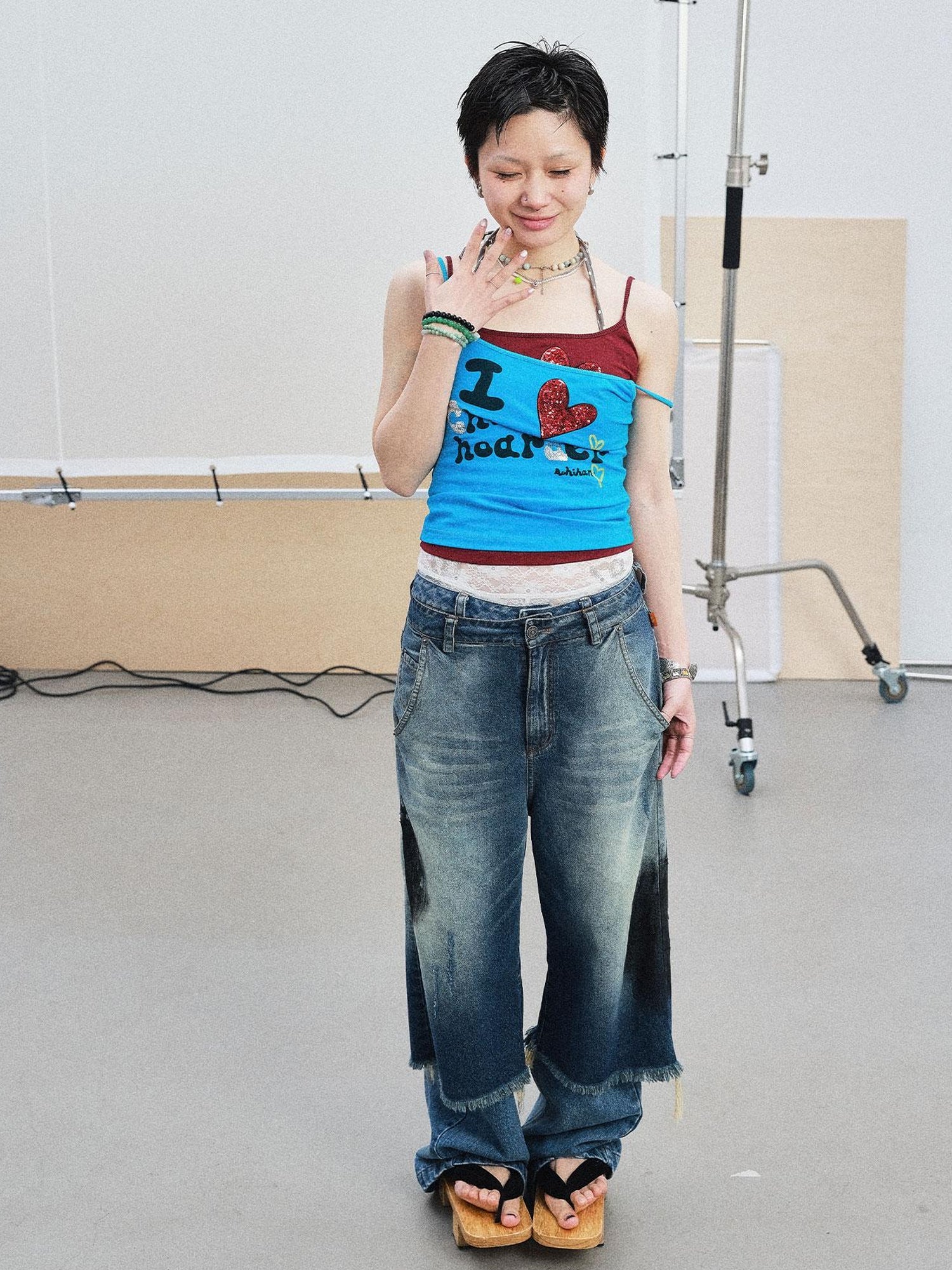 Achihara Chin Hoarder Love Print Summer Tube Top