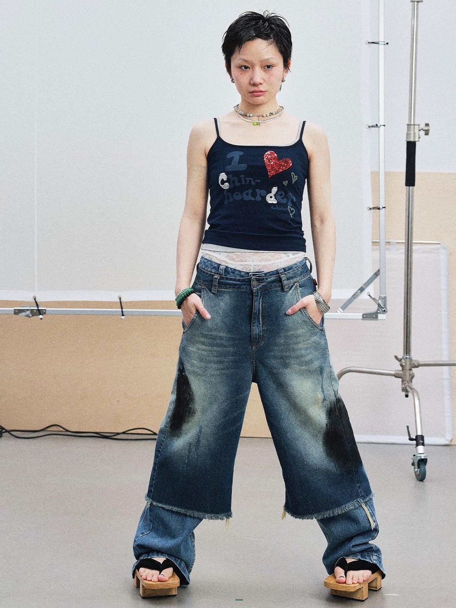 Achihara Chin Hoarder Love Print Summer Tube Top
