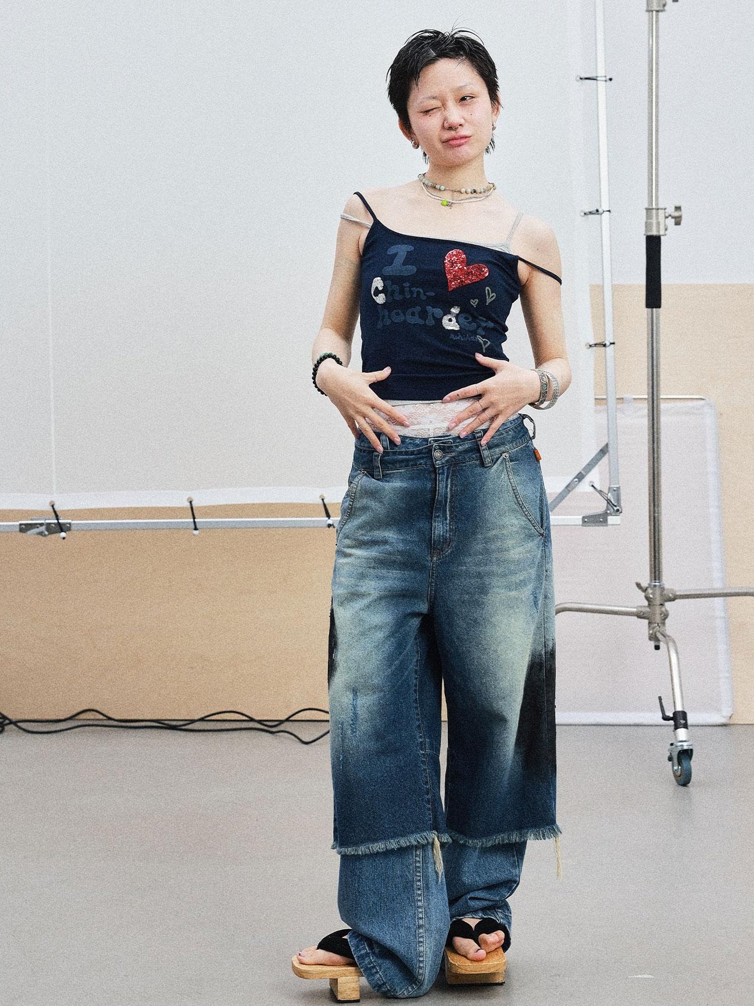 Achihara Chin Hoarder Love Print Summer Tube Top