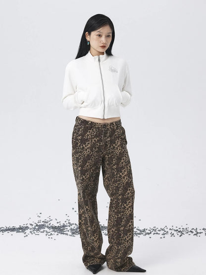 Church Kiss Embroidered Cropped Hooded Jacket