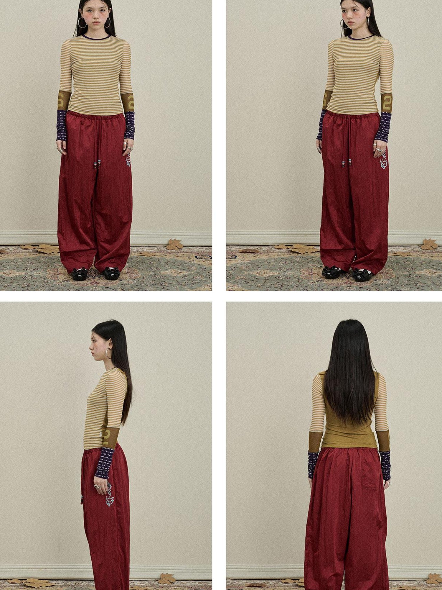 Update Achihara Colorful Banana Wide Leg Trousers