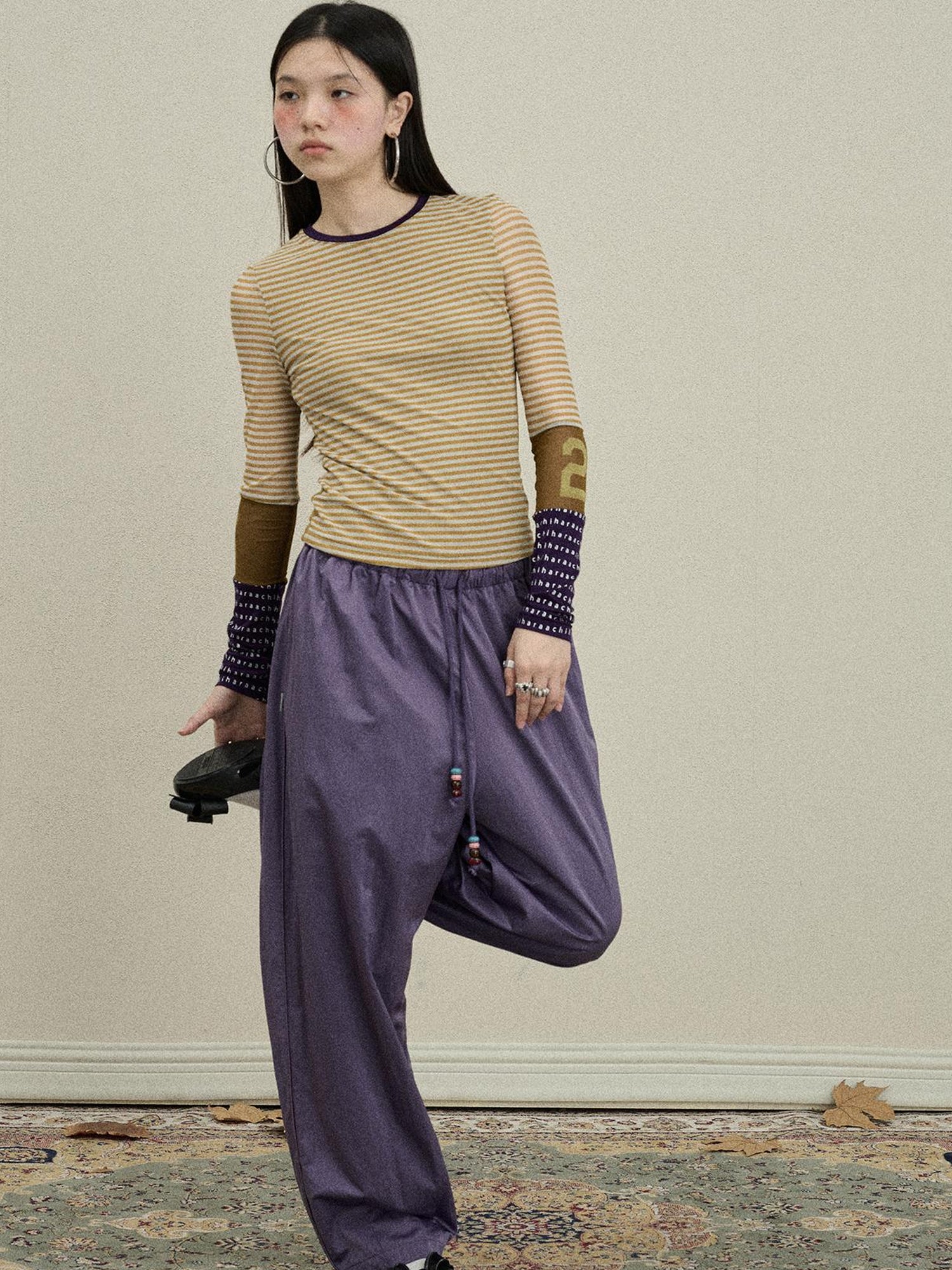 Update Achihara Colorful Banana Wide Leg Trousers