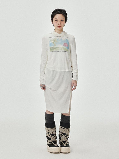 Achihara Combustible Ice Mesh Hoodie With Dragon Print