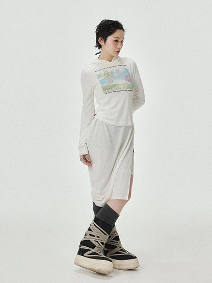 Combustible Ice Mesh Hoodie With Dragon Print