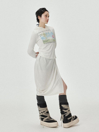 Achihara Combustible Ice Mesh Hoodie With Dragon Print