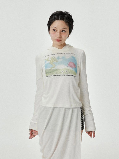 Combustible Ice Mesh Hoodie With Dragon Print