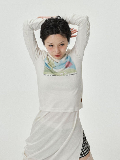 Achihara Combustible Ice Mesh Hoodie With Dragon Print