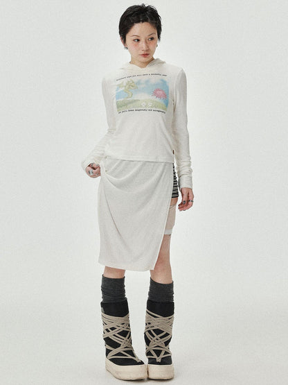 Achihara Combustible Ice Mesh Hoodie With Dragon Print