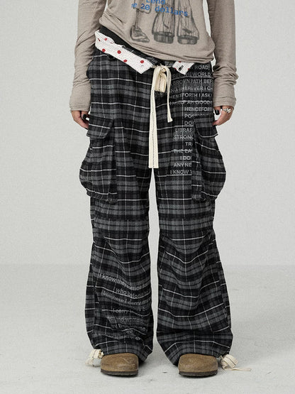 Achihara Comfort Stretch Plaid Straight Leg Mid Rise Workwear Women Viscose Blend Pants-2