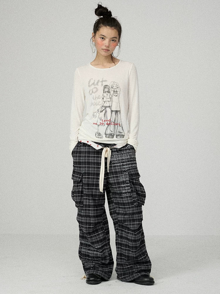Achihara Comfort Stretch Plaid Straight Leg Mid Rise Workwear Women Viscose Blend Pants-3