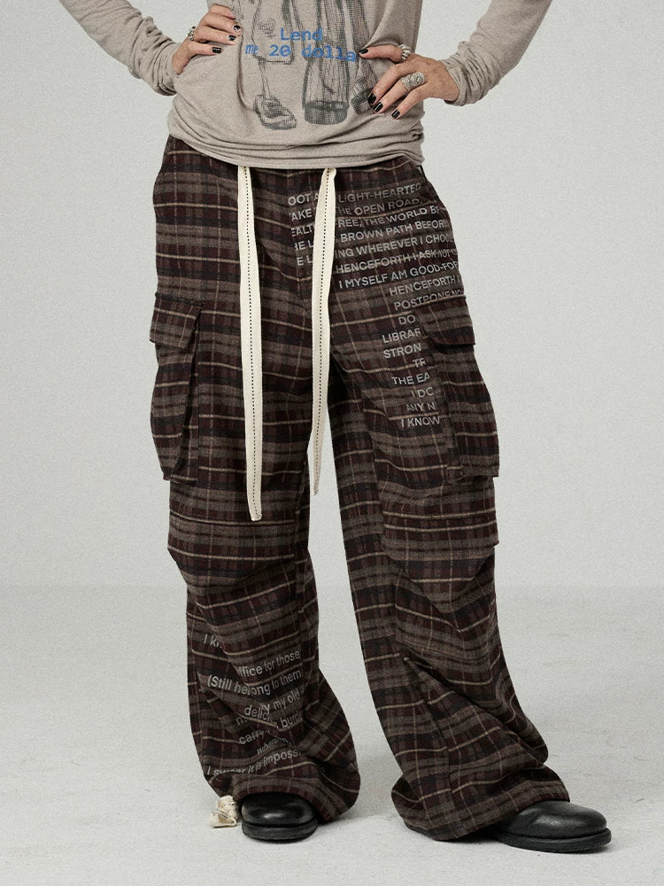 Achihara Comfort Stretch Plaid Straight Leg Mid Rise Workwear Women Viscose Blend Pants-5