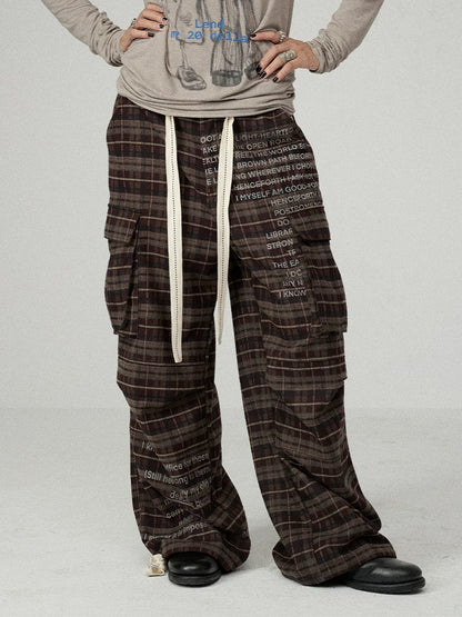 Achihara Comfort Stretch Plaid Straight Leg Mid Rise Workwear Women Viscose Blend Pants-5