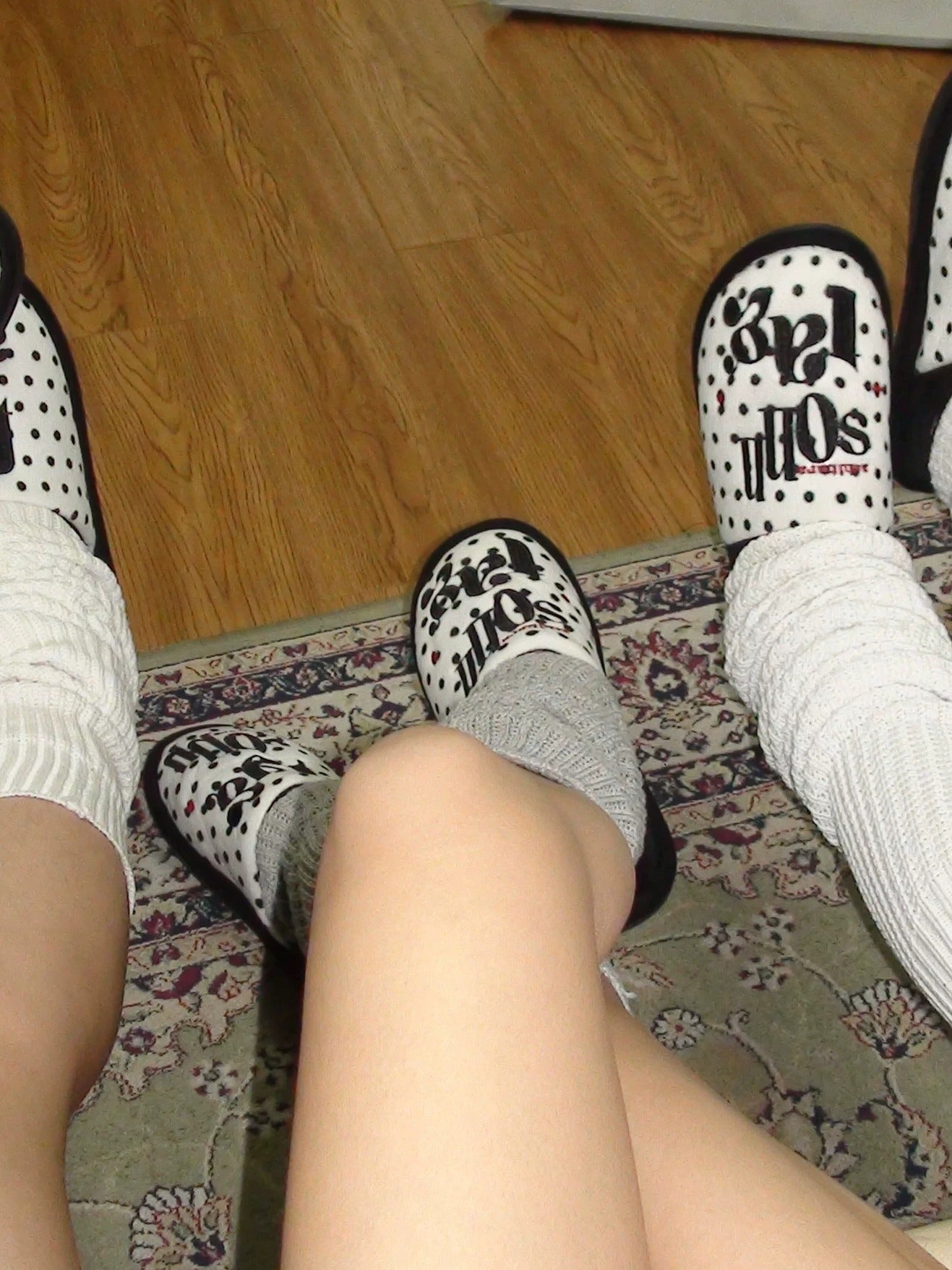 Achihara Comfortable Cotton Canvas Polka Dot Colorblock Flat Casual Women Shoes