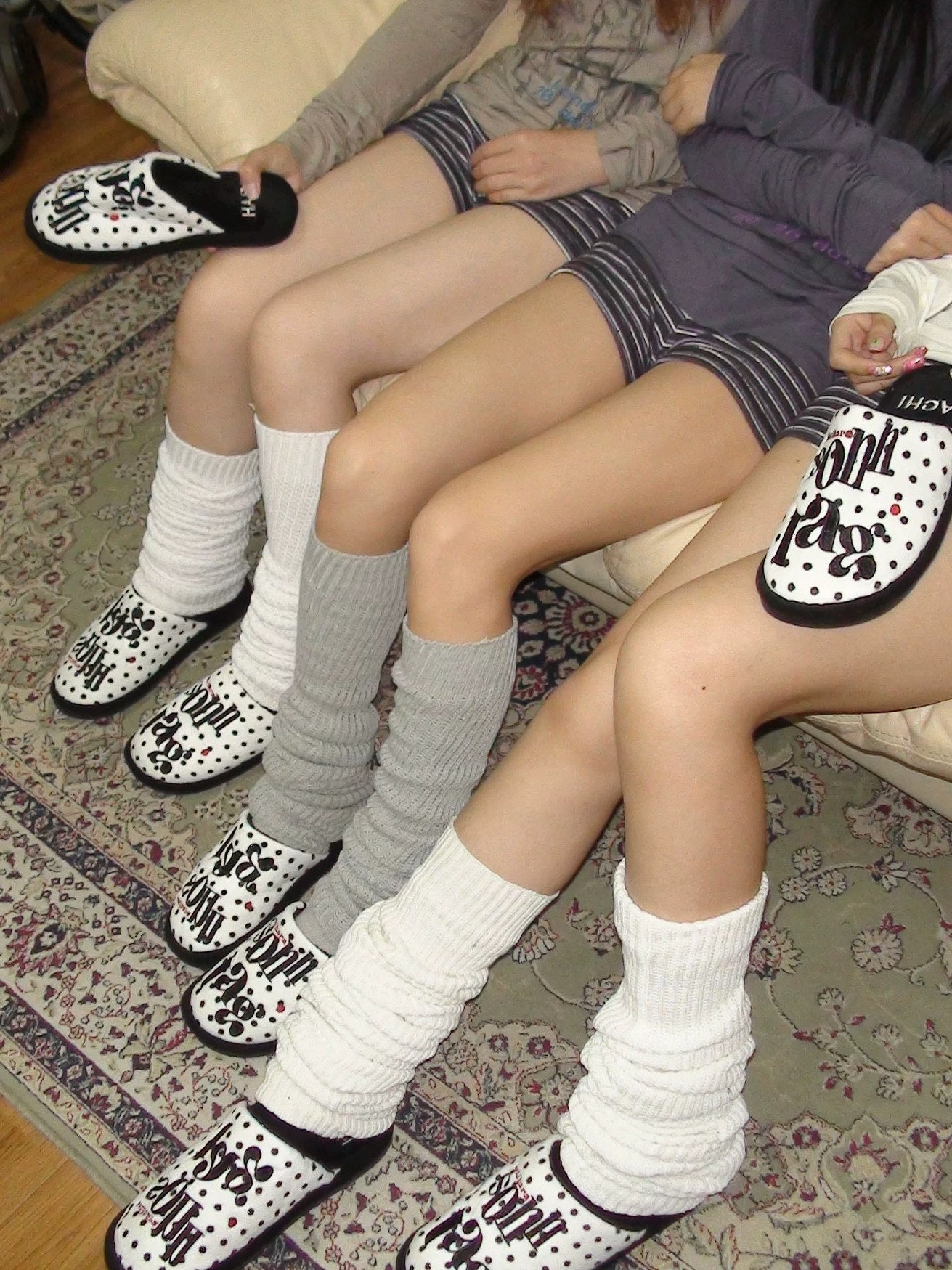 Achihara Comfortable Cotton Canvas Polka Dot Colorblock Flat Casual Women Shoes