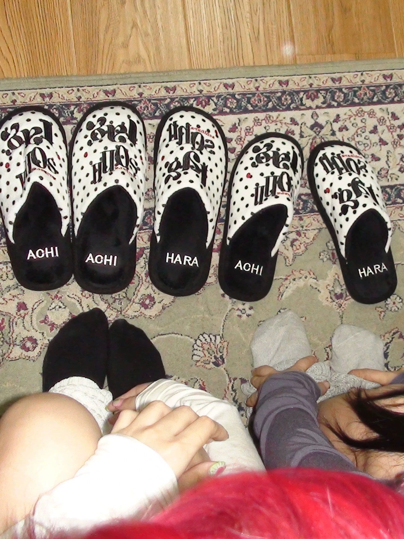 Achihara Comfortable Cotton Canvas Polka Dot Colorblock Flat Casual Women Shoes