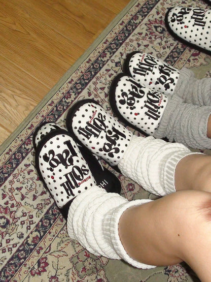 Achihara Comfortable Cotton Canvas Polka Dot Colorblock Flat Casual Women Shoes