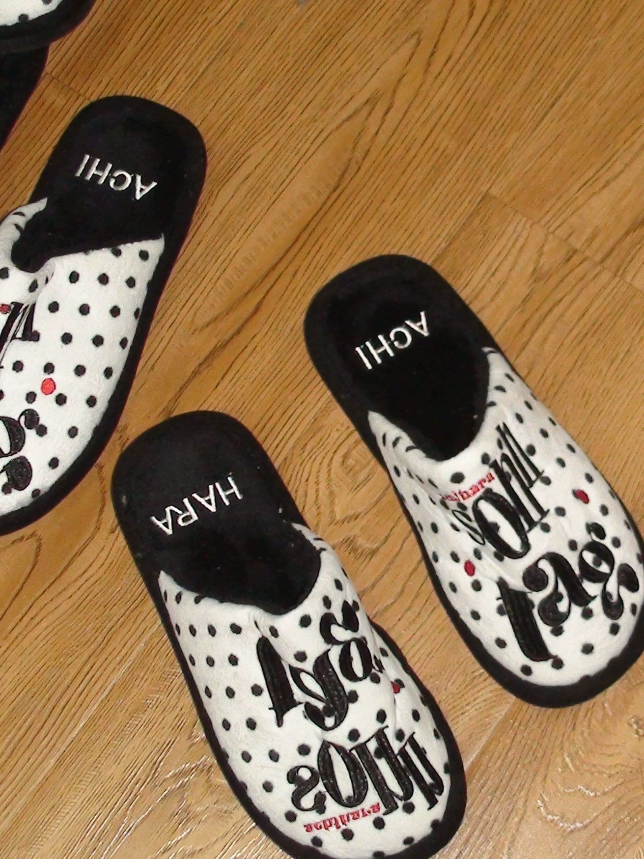 Achihara Comfortable Cotton Canvas Polka Dot Colorblock Flat Casual Women Shoes