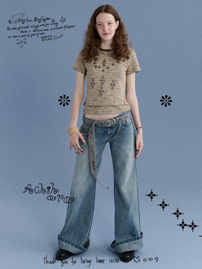 Achihara Cookie Motif Embroidered Double Layer Women&