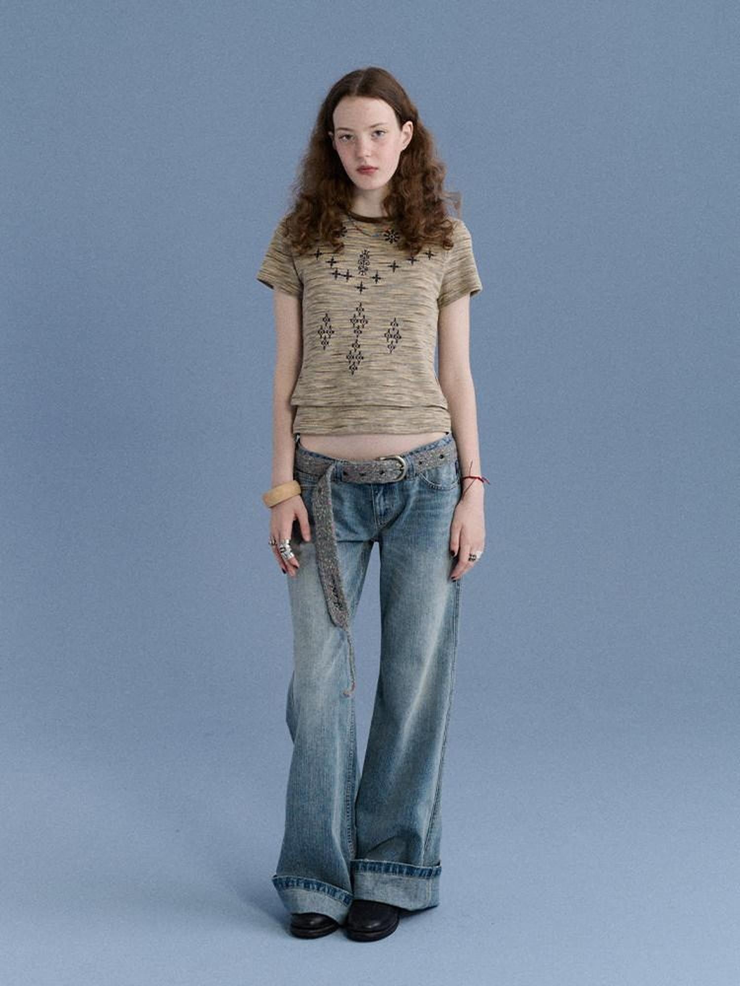 Achihara Cookie Motif Embroidered Double Layer Women&