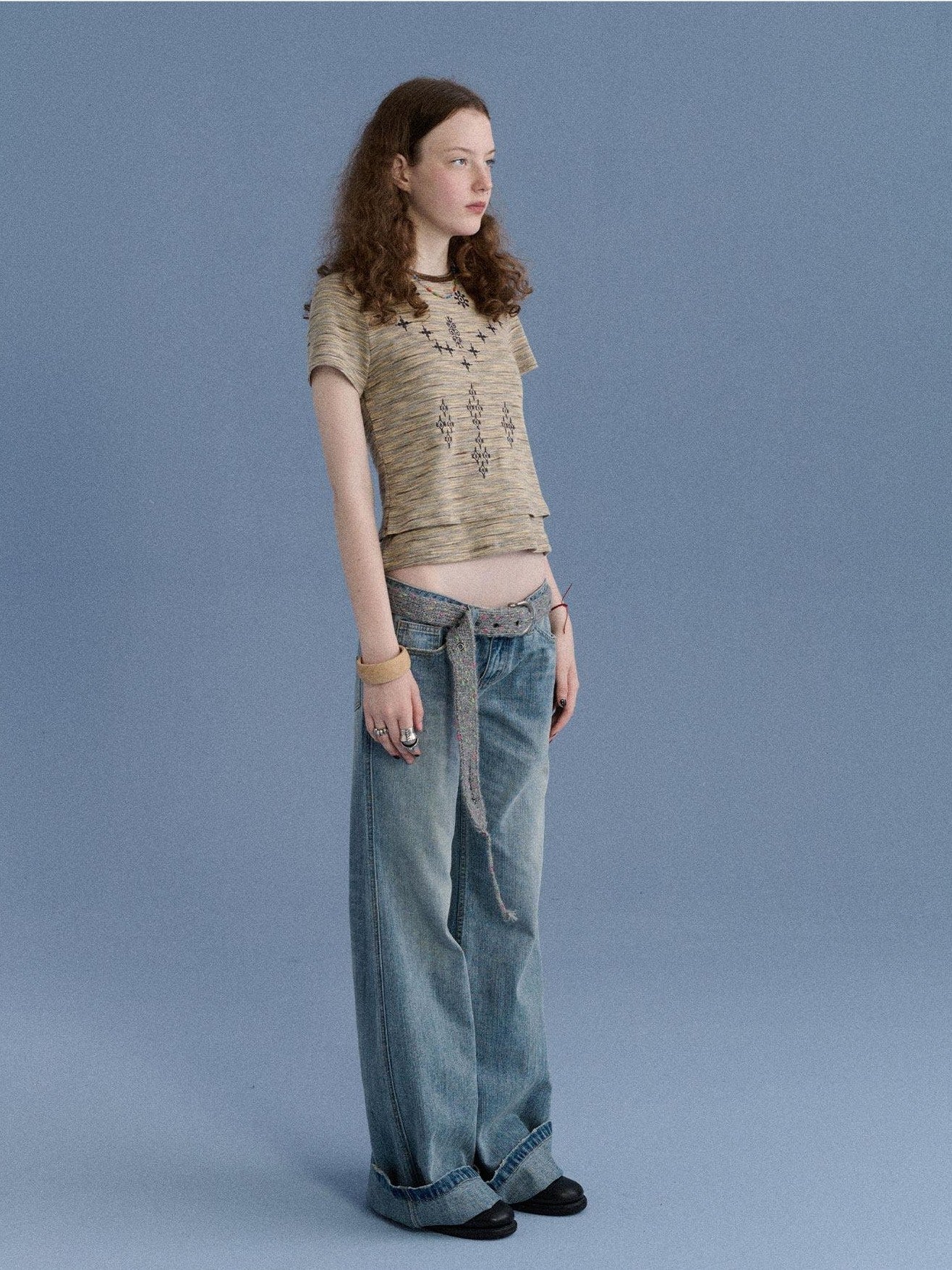 Achihara Cookie Motif Embroidered Double Layer Women&