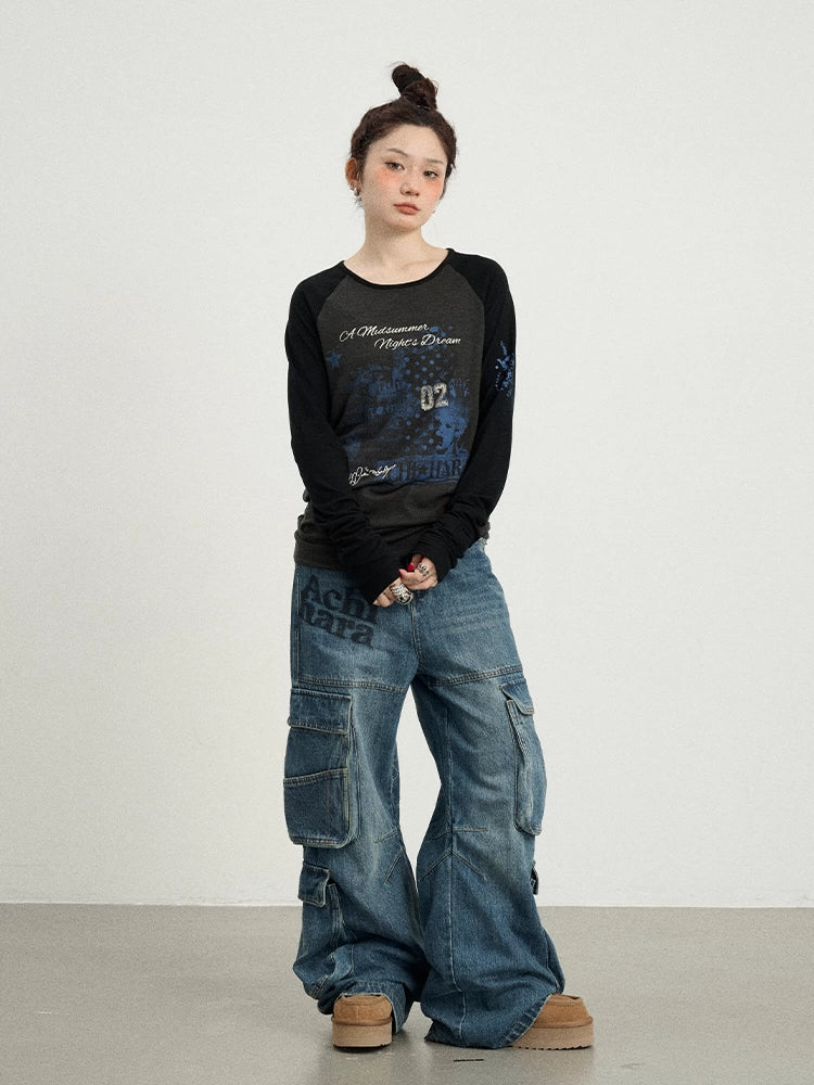 Achihara Cosmic Colorblock Long Sleeve Tee-1