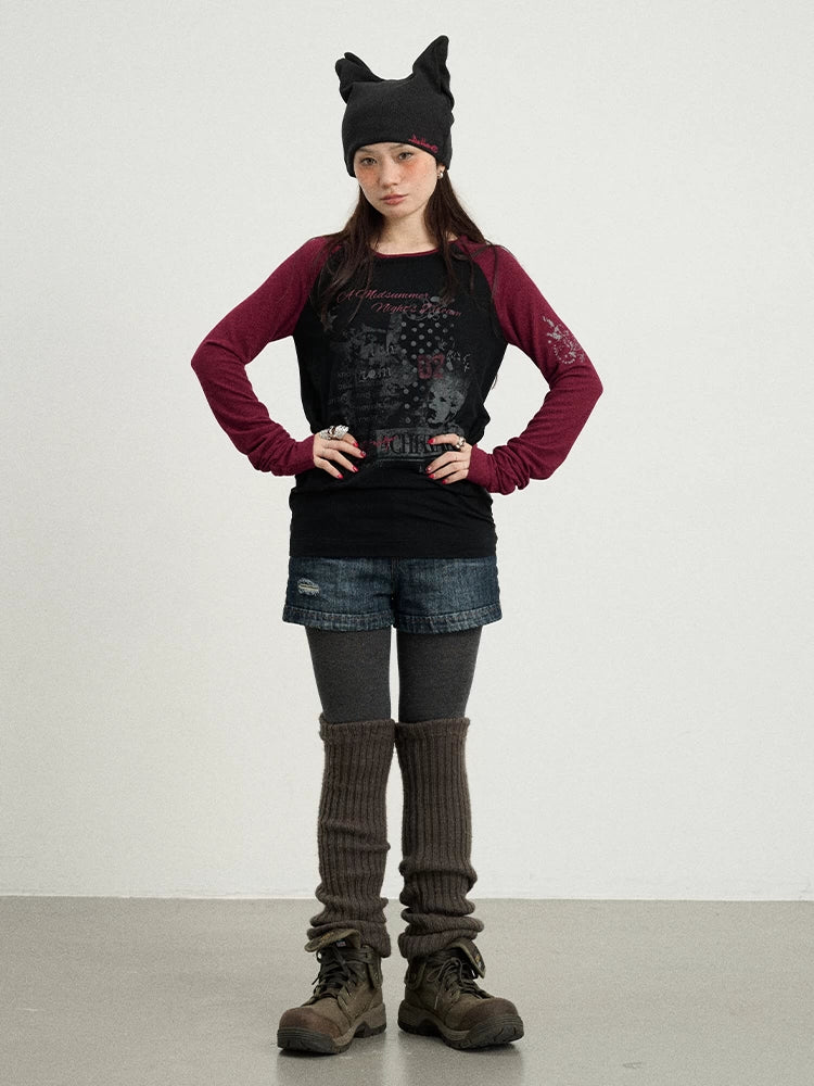 Achihara Cosmic Colorblock Long Sleeve Tee-2