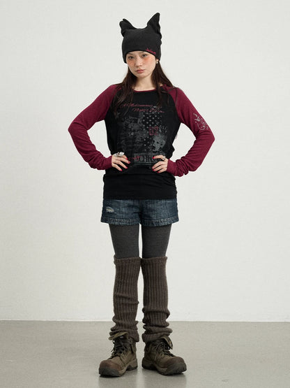 Achihara Cosmic Colorblock Long Sleeve Tee-2