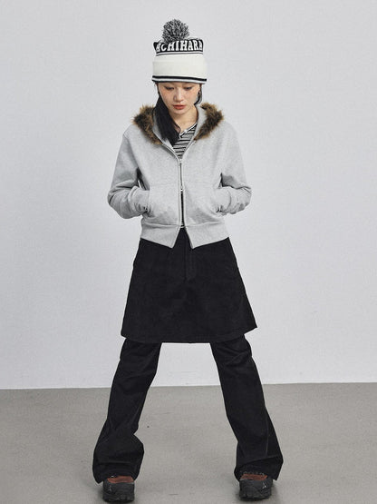 Achihara Cozy Fluffy Cropped Sweatshirt