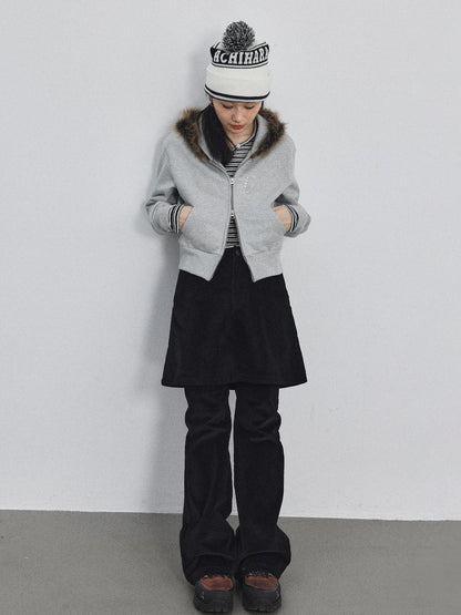 Achihara Cozy Fluffy Cropped Sweatshirt