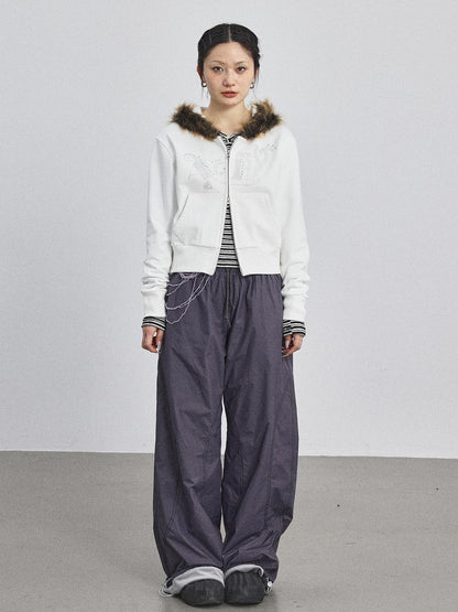 Achihara Cozy Fluffy Cropped Sweatshirt
