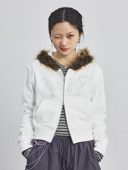 Achihara Cozy Fluffy Cropped Sweatshirt