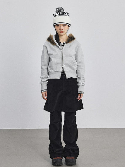 Achihara Cozy Fluffy Cropped Sweatshirt
